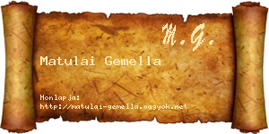 Matulai Gemella névjegykártya
